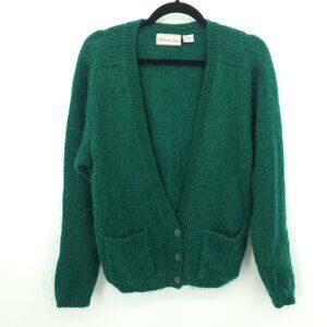 VTG Penbrooke Lane Mohair-Blend Grandpa Sweater S Green